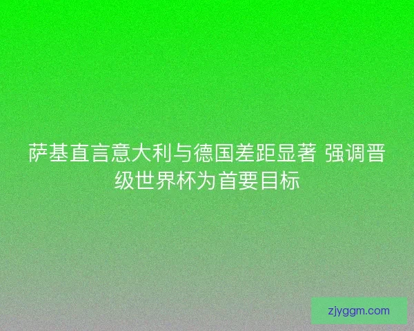 萨基直言意大利与德国差距显著 强调晋级世界杯为首要目标