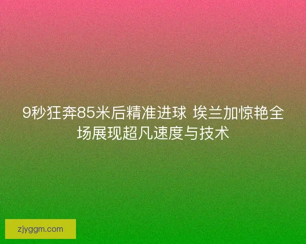 9秒狂奔85米后精准进球 埃兰加惊艳全场展现超凡速度与技术