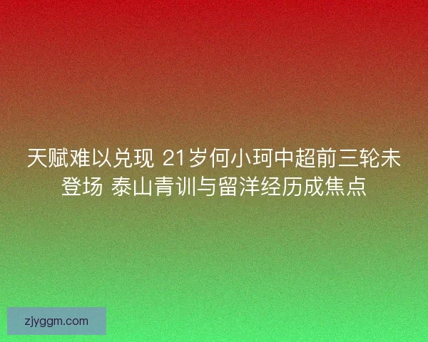 天赋难以兑现 21岁何小珂中超前三轮未登场 泰山青训与留洋经历成焦点