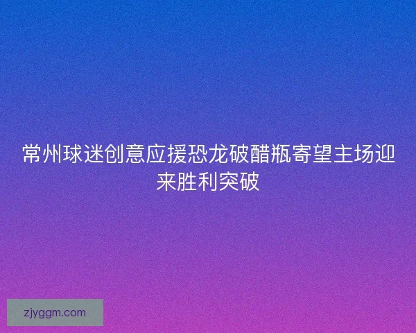 常州球迷创意应援恐龙破醋瓶寄望主场迎来胜利突破