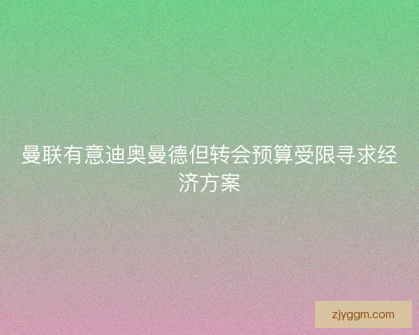 曼联有意迪奥曼德但转会预算受限寻求经济方案