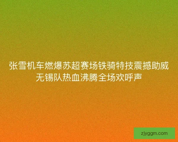 张雪机车燃爆苏超赛场铁骑特技震撼助威无锡队热血沸腾全场欢呼声